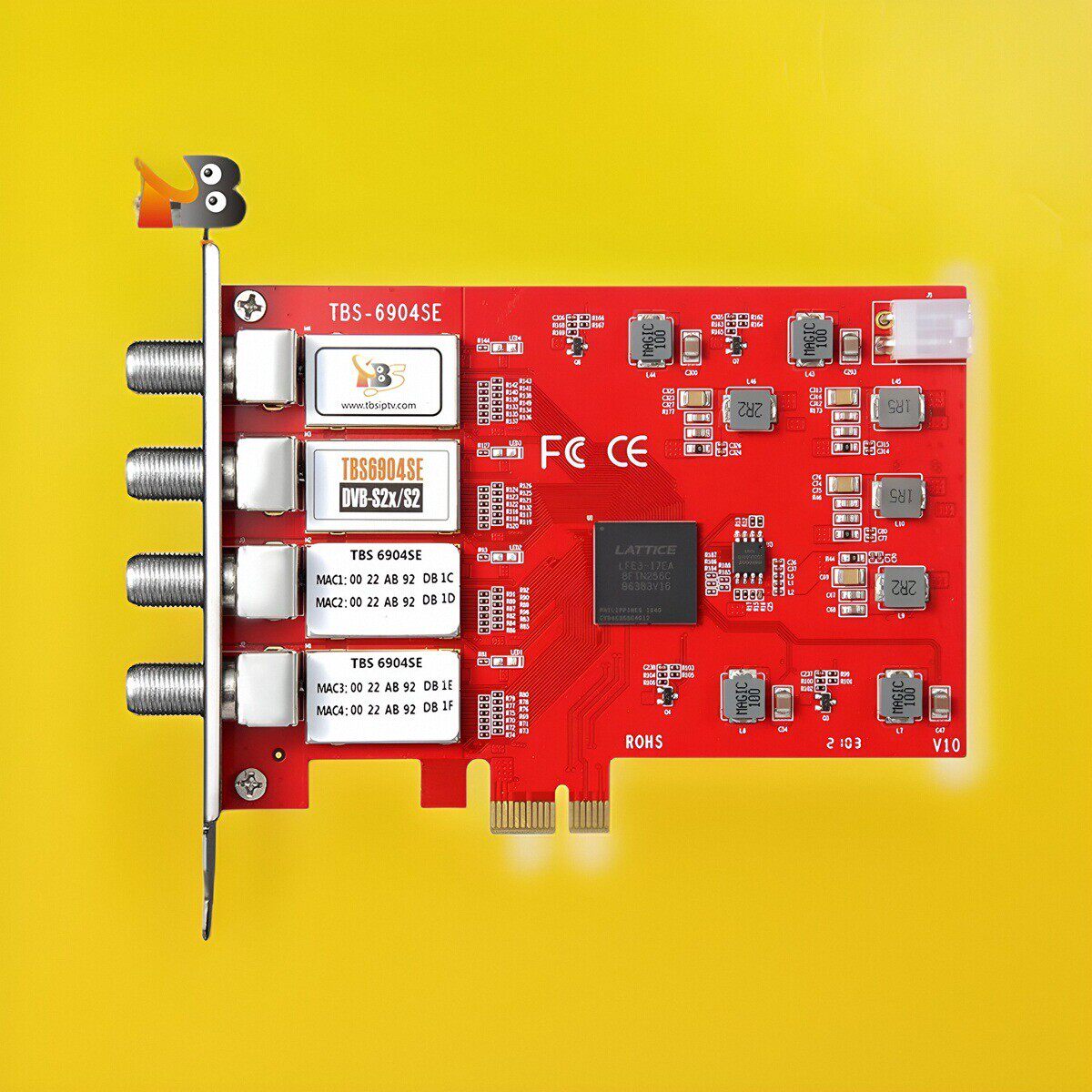TBS6904SE 4路频点输入pcie接收卡tuner调谐器 VCMS采集卡秒开
