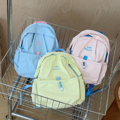多巴胺拼色儿童双肩2026新款韩版男女童幼儿园开学小书包出游背包