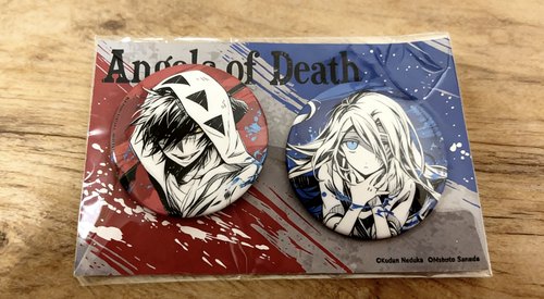 日散杀戮天使十周年展 瑞吉儿扎克 红蓝原画双人吧唧原袋未拆