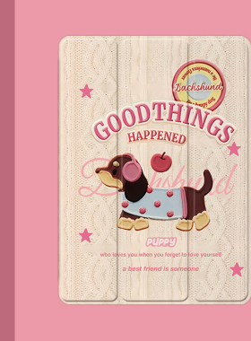 卡通腊肠狗狗2021/20/19新款ipad适用air4/3/2气囊保护套10.2/9.7寸平板2018笔槽pro11三折mini4/5苹果123壳6