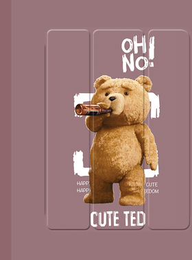 个性搞怪熊2021/20/19新款ipad适用air4/3/2旋转保护套10.2/9.7寸平板2018带笔槽pro11三折mini4/5苹果123壳6