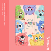 2气囊保护套10.2 19新款 动漫可爱怪物2021 ipad适用air4 9.7寸平板2018笔槽pro11三折mini4 5苹果123壳6