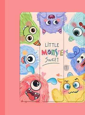 动漫可爱怪物2021/20/19新款ipad适用air4/3/2气囊保护套10.2/9.7寸平板2018笔槽pro11三折mini4/5苹果123壳6