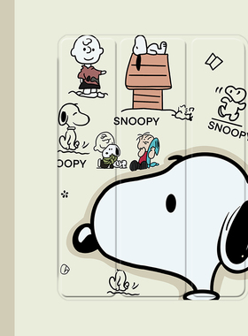 日系史努比狗2021/20/19新款ipad适用air4/3/2气囊保护套10.2/9.7寸平板2018笔槽pro11三折mini4/5苹果123壳6