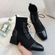 33短靴真皮靴子女靴粗跟加绒大码 2025秋冬小码 43马丁靴