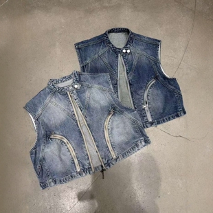 LIAN里安2026春季新款坎肩背心女洗水做旧百搭休闲牛仔马甲外套潮