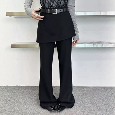 屁帘拼接百搭西装拖地裤