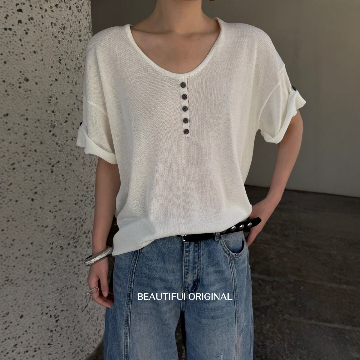 欧货2026春夏新款韩版气质圆领套头慵懒风宽松休闲百搭短袖T恤女