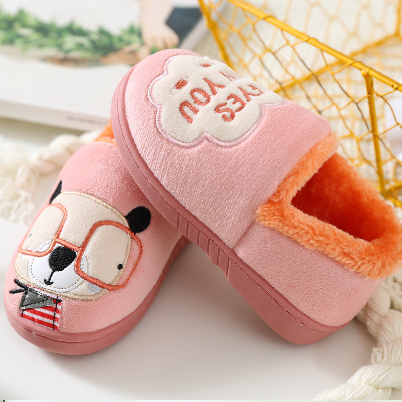 Pantoufles enfants en suède pour hiver - semelle plastique - Ref 1032181 Image 5