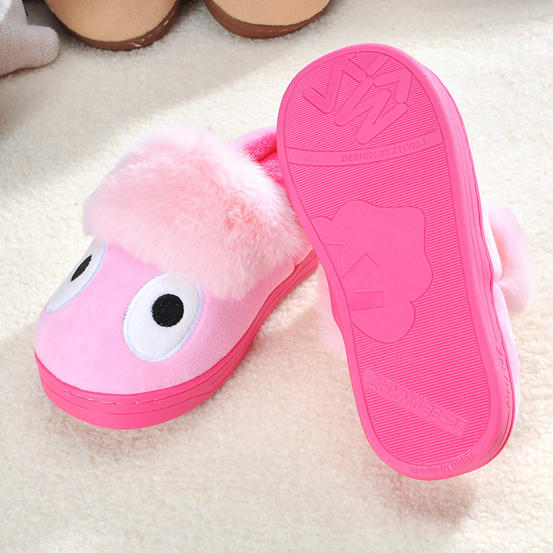 Pantoufles enfants en suède pour hiver - semelle plastique - Ref 1016437 Image 4