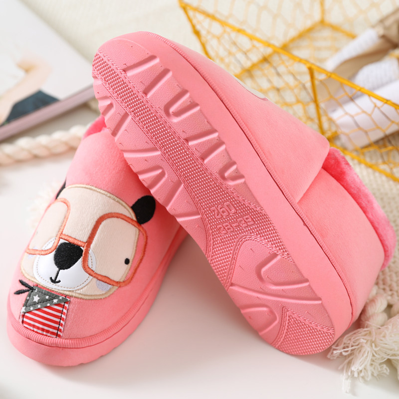 Pantoufles enfants en suède pour hiver - semelle plastique - Ref 1032181 Image 3