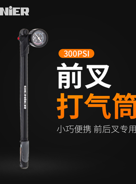 Genier自行车便携前叉避震器打气筒后胆后叉气压座管迷你高压万能