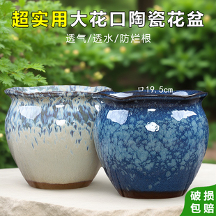 超实用大口径绿植花盆陶瓷家用阳台金枝玉叶盆栽多肉陶瓷花盆清仓