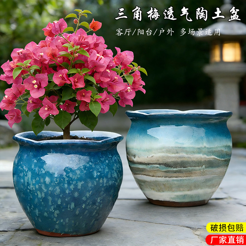 超实用大口径绿植花盆陶瓷家用阳台金枝玉叶盆栽多肉陶瓷花盆清仓图片
