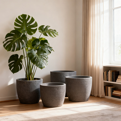 大号素烧陶瓷花盆家用橡胶树盆栽盆景盆客厅现代简约风落地大盆