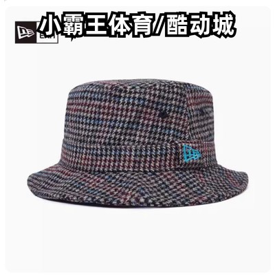 New Era/纽亦华 格纹呢子刺绣渔夫帽盆帽 60141594 60137564