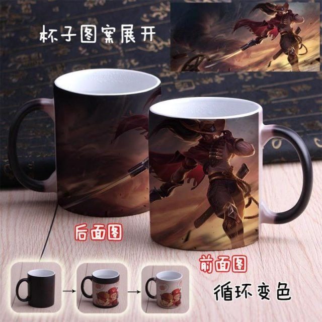 英雄联盟杯子LOL水杯变色杯陶瓷马克杯劫亚索EZ提莫动漫周边