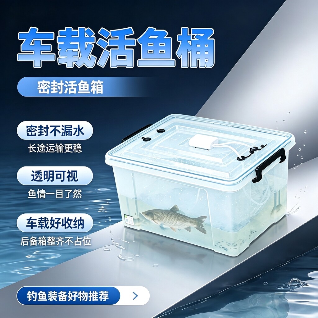 户外活鱼加厚海鲜水产运输箱车载密封活鱼箱大号活鱼箱野钓专用