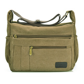 2025新款 工作包 斜跨背包时尚 简约男式 单肩包休闲帆布包斜挎包横款