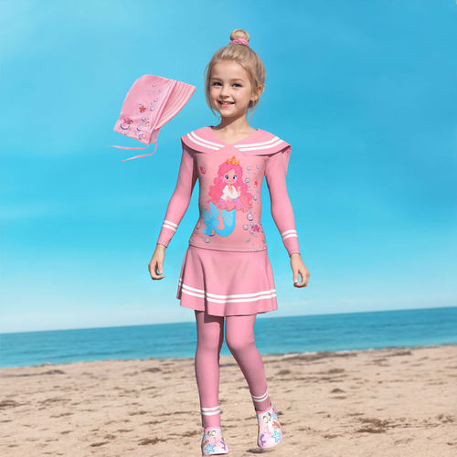 2026女童长袖分体泳衣