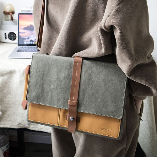 【升级肩带款】牛皮纸小众电脑包