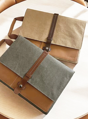 适用华为苹果MacbookPro13寸14寸15寸16寸内胆包手提商务竖版电脑包男女牛皮纸防水通勤减震笔记本电脑包