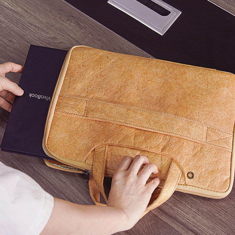 高颜值杜邦纸手提单肩斜挎电脑包适用华为MACBOOK苹果 Pro13 14 15 16 寸通勤文件袋轻便减震笔记本电脑包