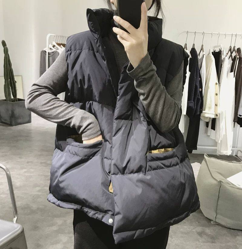 潮牌羽绒棉马甲女短款2025秋冬季韩版休闲加厚时尚马夹面包服外套