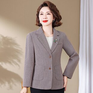 w81春秋装 中年气质洋气西装 春天a05短款 小西服 外套中老年女妈妈装