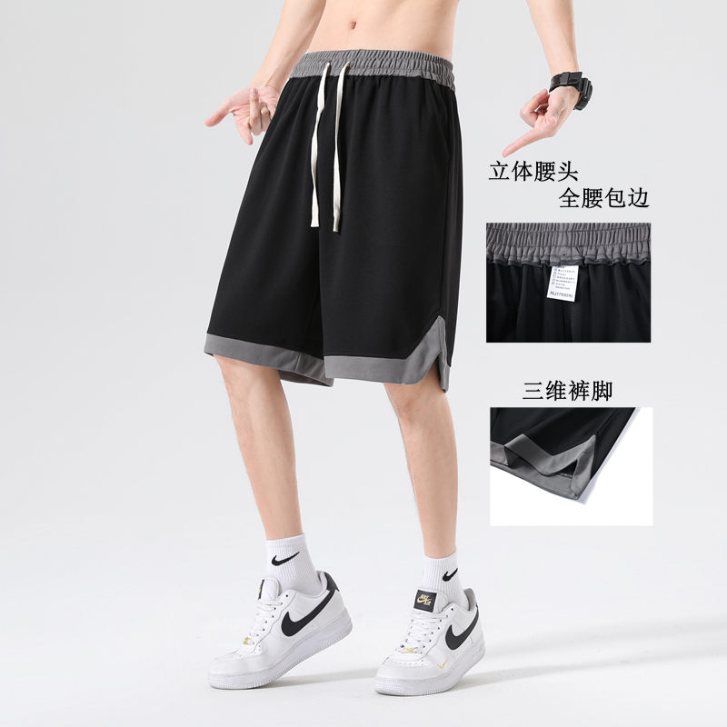 美式休闲短裤男士夏季薄款运动篮球大裤衩高街潮牌重磅五分裤子男