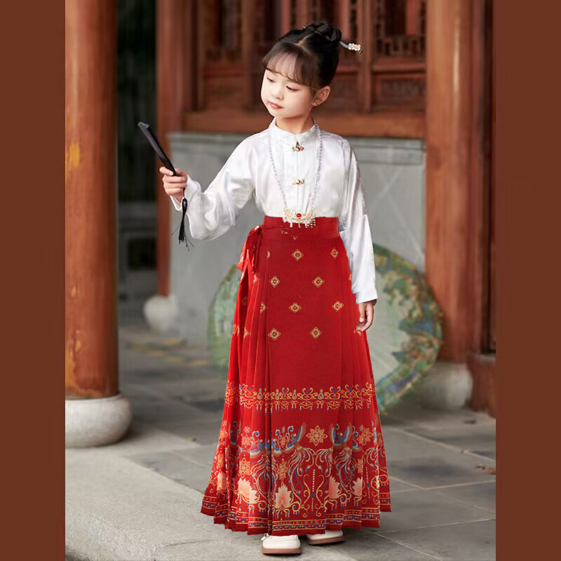 春款中国风古装改良马面裙儿童民族风汉服明制亲子母女装古风唐装