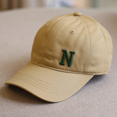 韩国N标字母刺绣女高端遮阳帽子女夏季 防晒棒球帽鸭舌帽出游百搭