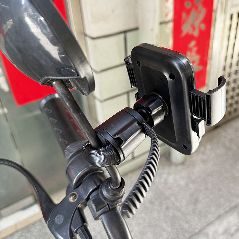 适用于新款电动车后视镜杆手机支架摩托车外卖骑手导航固定支架子