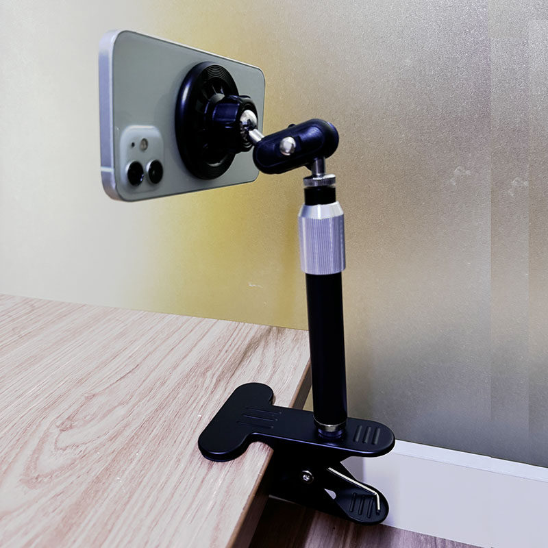 桌面支架ipad平板伸缩手机支架升降延长伸缩杆金属大力夹磁吸支架