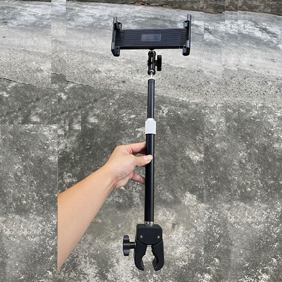 圆管加厚钳夹自行车运动手机支架伸缩杆万向金属豌豆按键夹手机架