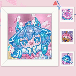 蛋仔派对钻石画满钻点钻画手工diy玩具钻石贴画材料包生日礼物ins