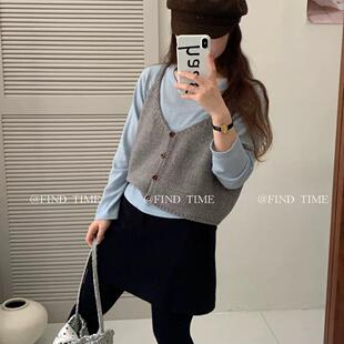 法式复古吊带针织背心女2025春秋新款配衬衫外搭叠穿毛衣马甲上衣