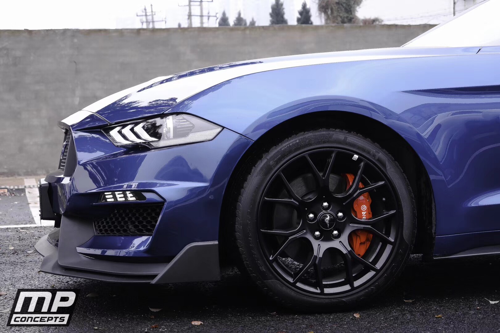 18福特野马mustang改装gt350前杠保险杠谢尔比shelby大包围前铲