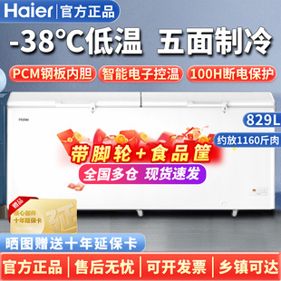 海尔369 829升大容量冰柜冷冻冷藏保鲜肉柜食品商用冷柜单温 519
