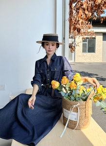 2026秋季新款韩版时尚气质百搭显瘦牛仔衬衫+半身裙两件套套装女