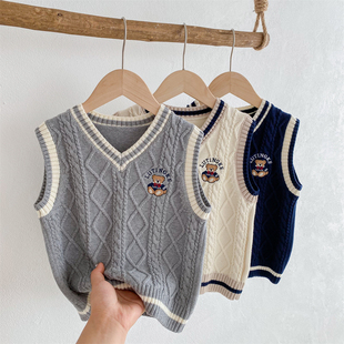 儿童马甲针织春秋宝宝背心婴儿毛衣坎肩女孩男宝2025新款初秋毛线