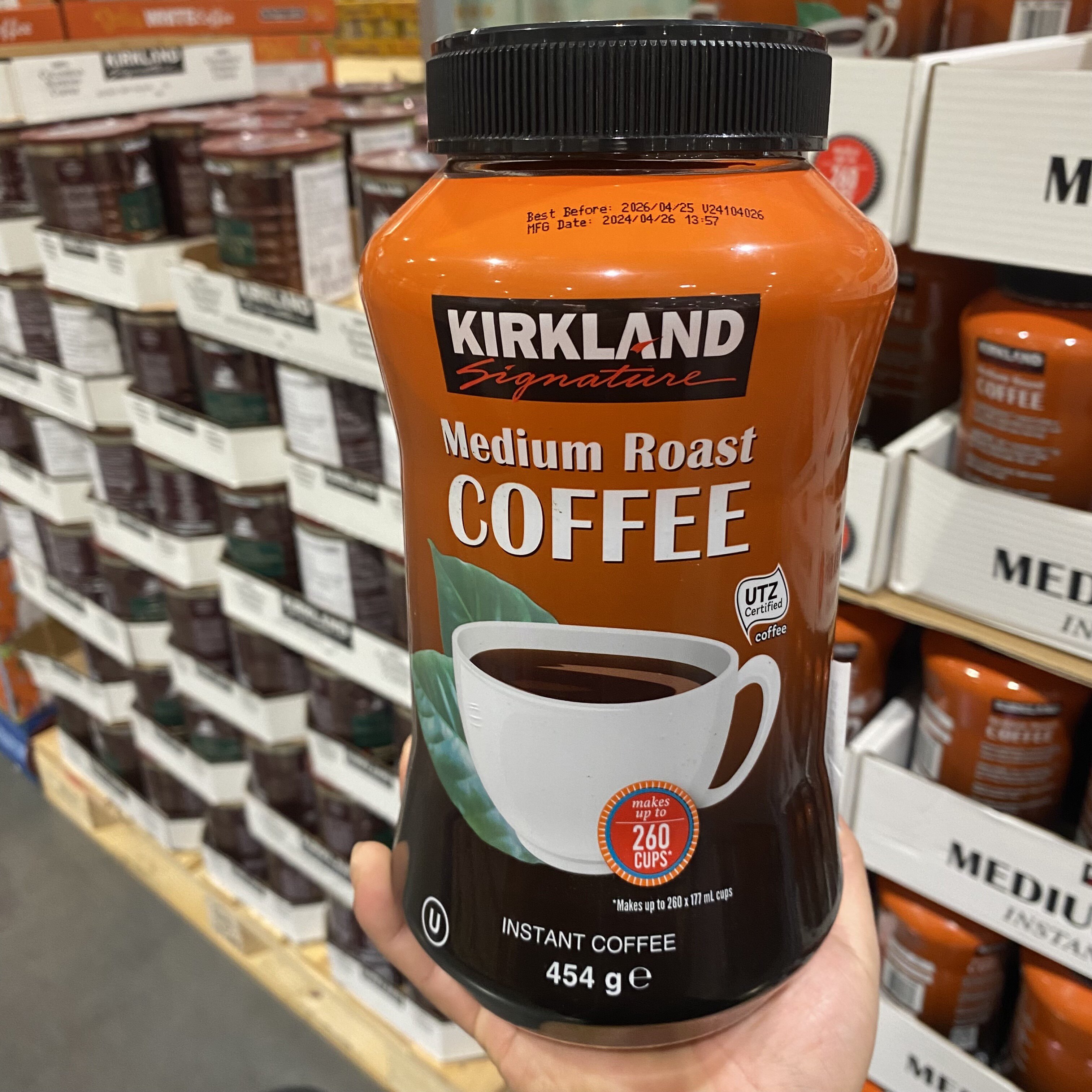 上海Costco开市客美国KIRKLAND科克兰哥伦比亚速溶咖啡粉454g大罐