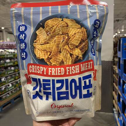 开市客韩国进口香酥鱼片400g袋装烤制零食休闲食品非油炸即食解馋