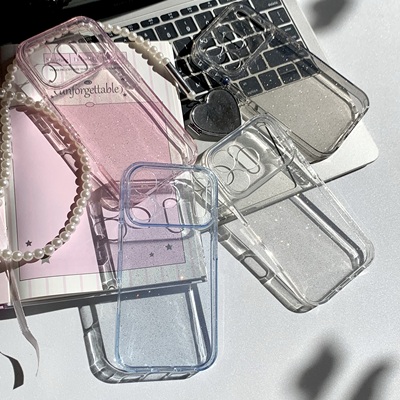 适用苹果17promax闪粉磁吸手机壳