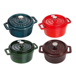 法国Staub珐琅铸铁锅迷你10cm圆形16cm迷你炒锅饭釜锅14炖锅奶锅