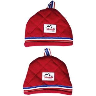 法国staub红色防烫手套隔热帽2只装双立人棉制手套硅胶锅垫隔热垫