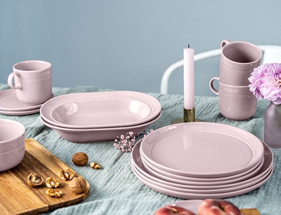 法国staub夜樱粉陶瓷饭碗咖喱盘