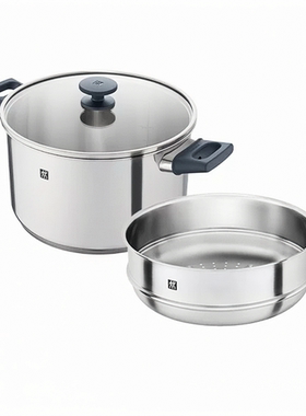 双立人Silver系列银光24cm汤锅含蒸笼28深烧锅18奶锅0涂层防烫手