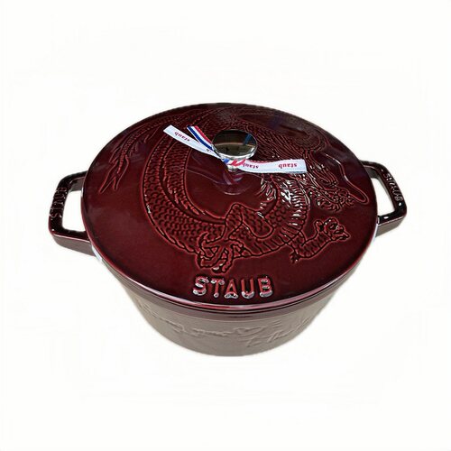 staub龙年限定石榴红南瓜铸铁锅