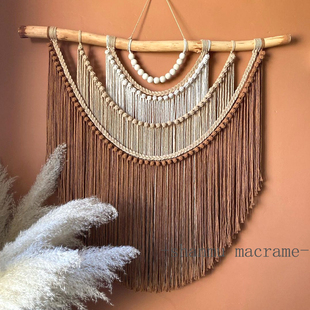 波西米亚房间墙壁上软装饰挂件手工编织挂毯定做壁饰挂件做旧壁毯